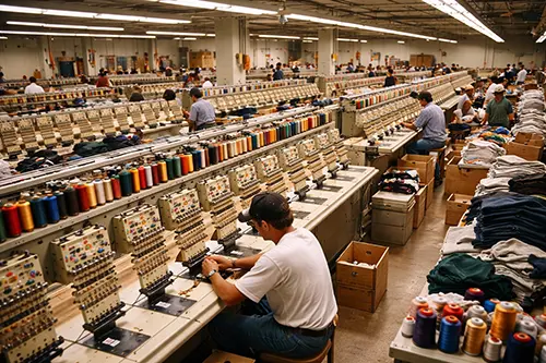 embroidery factory in 1990