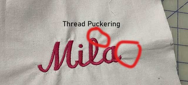 Embroidery Thread puckering